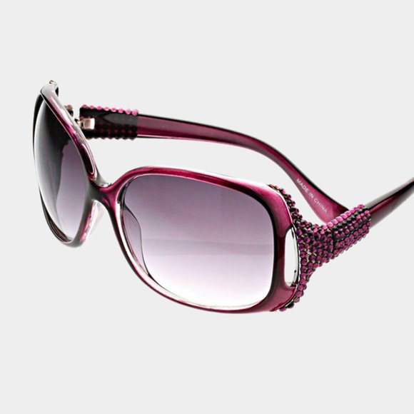 Crystal embellished oversized sunglasses